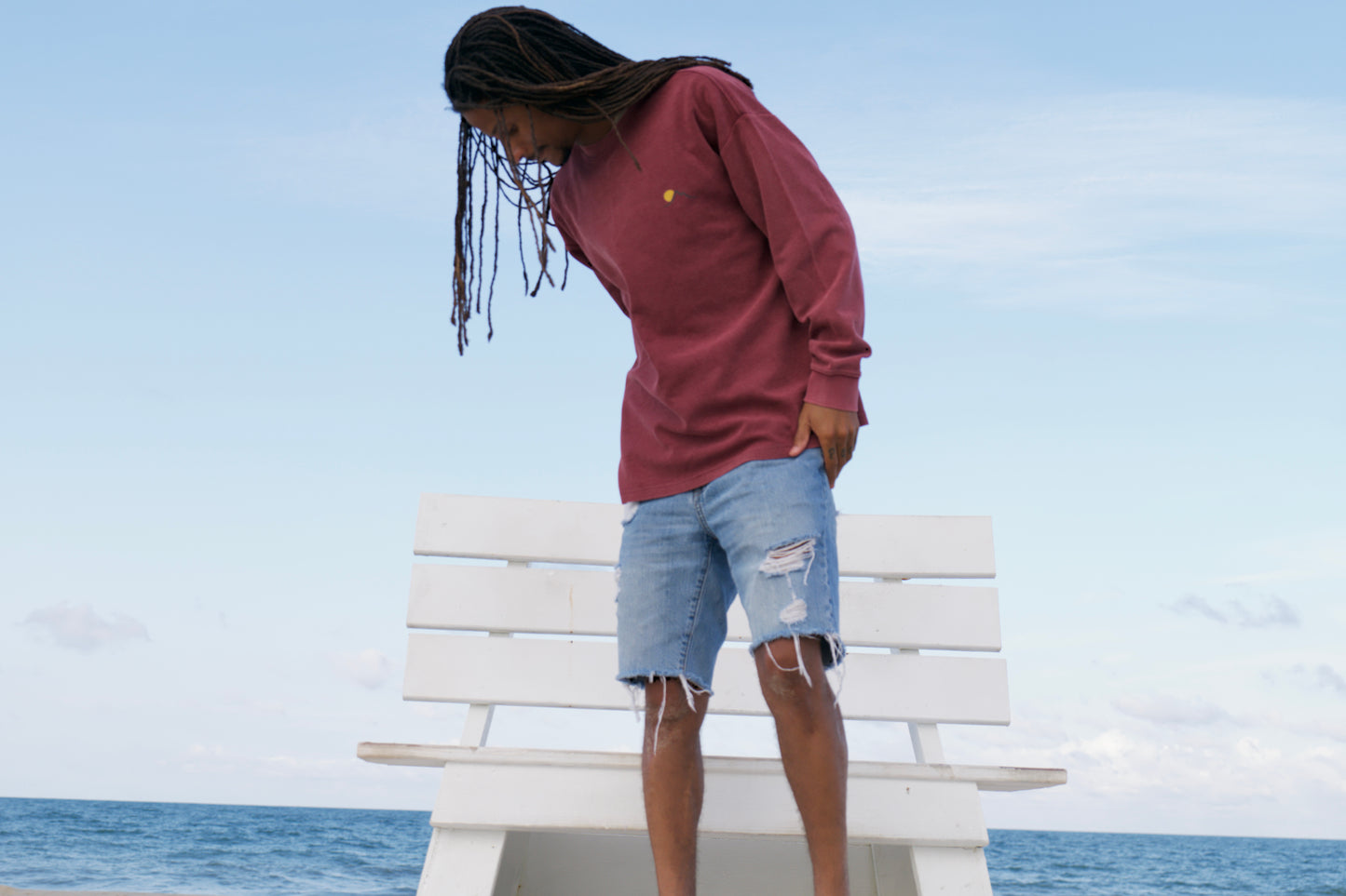 Morning Waffle Oversized Long Sleeve (Red)