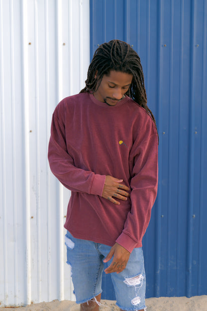 Morning Waffle Oversized Long Sleeve (Red)