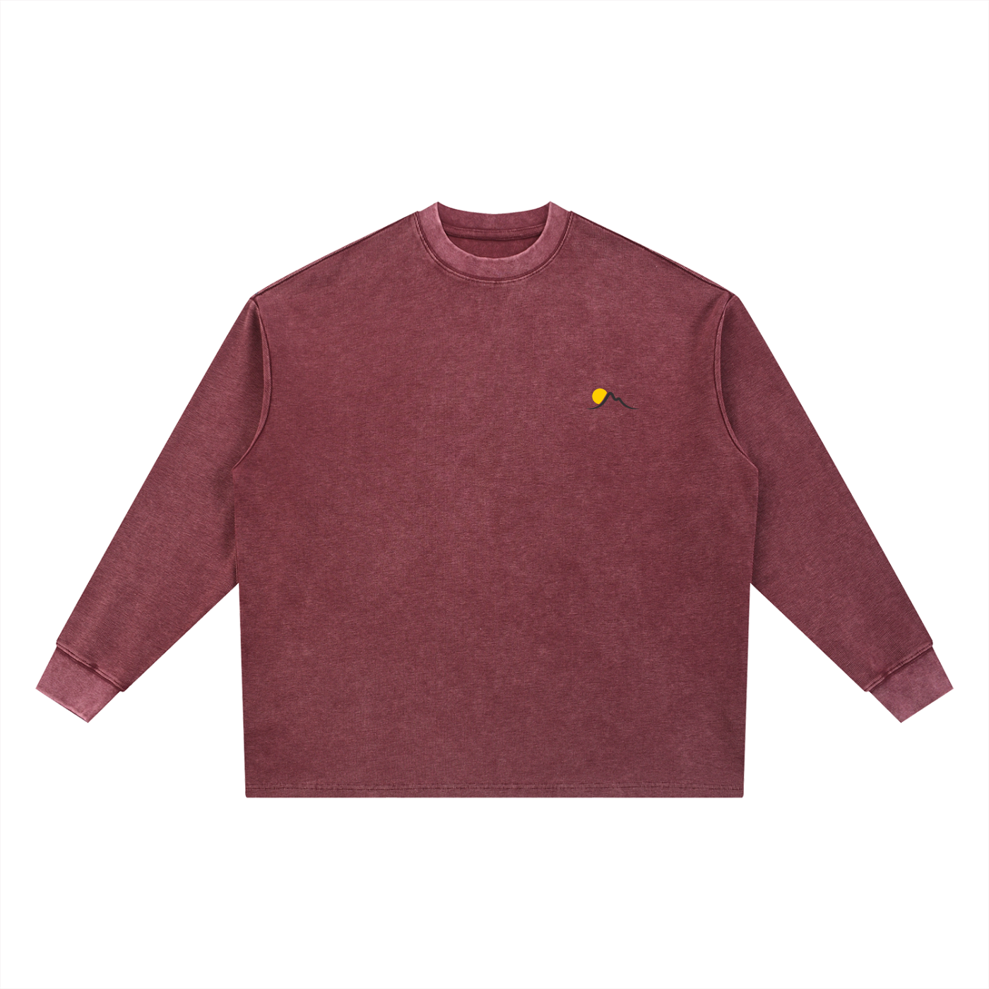 Morning Waffle Oversized Long Sleeve (Red)