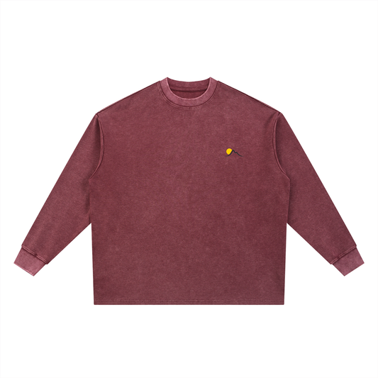 Morning Waffle Oversized Long Sleeve (Red)